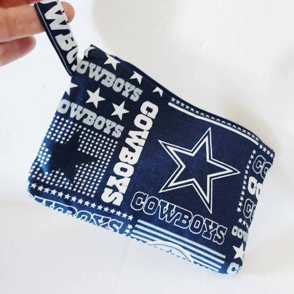 Dallas cowboys pencil case. Zippered pounch cosmetic case, organizing pounch